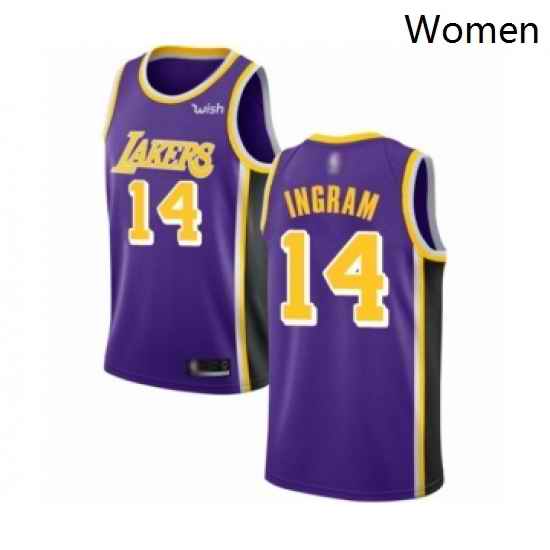 Womens Los Angeles Lakers 14 Brandon Ingram Authentic Purple Basketball Jerseys Icon Edition